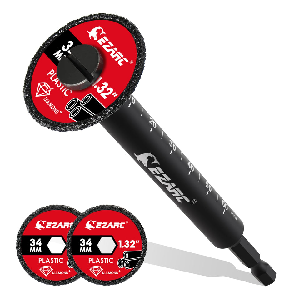 EZARC inside pipe cutter with diamond wheel for flush inner cuts in PVC and CPVC.