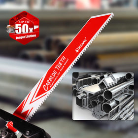 EZARC blade cutting stainless steel in a tough metalwork scenario