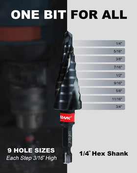 EZARC drill bit works with metal, stainless steel, and aluminum materials