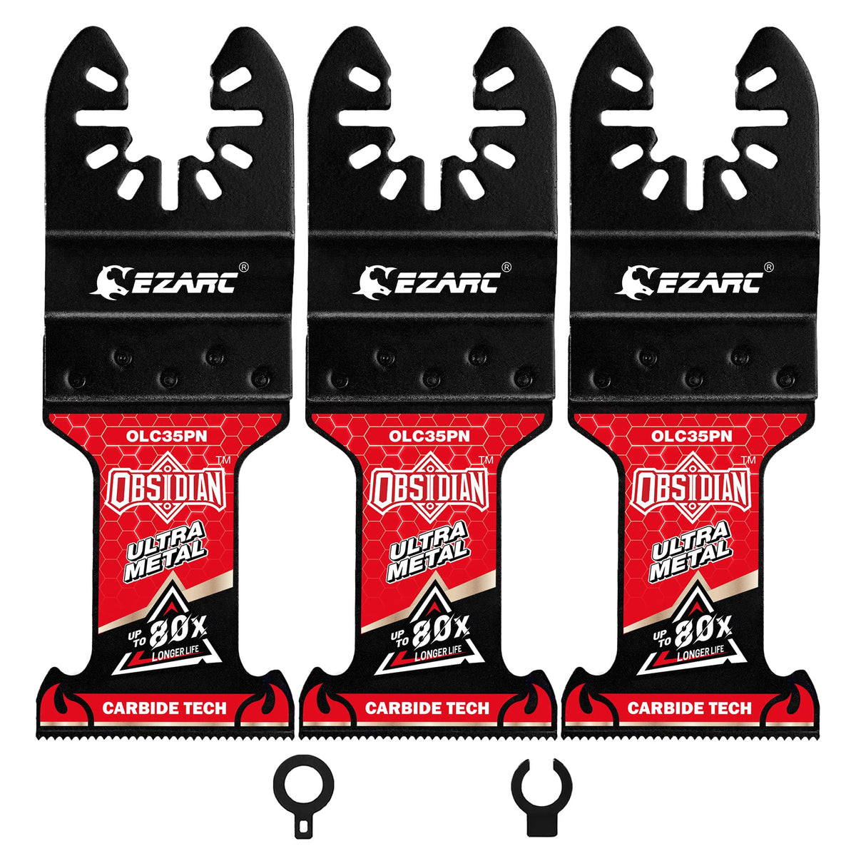 EZARC Obsidian carbide blade cutting bolts with precise, long-lasting performance.