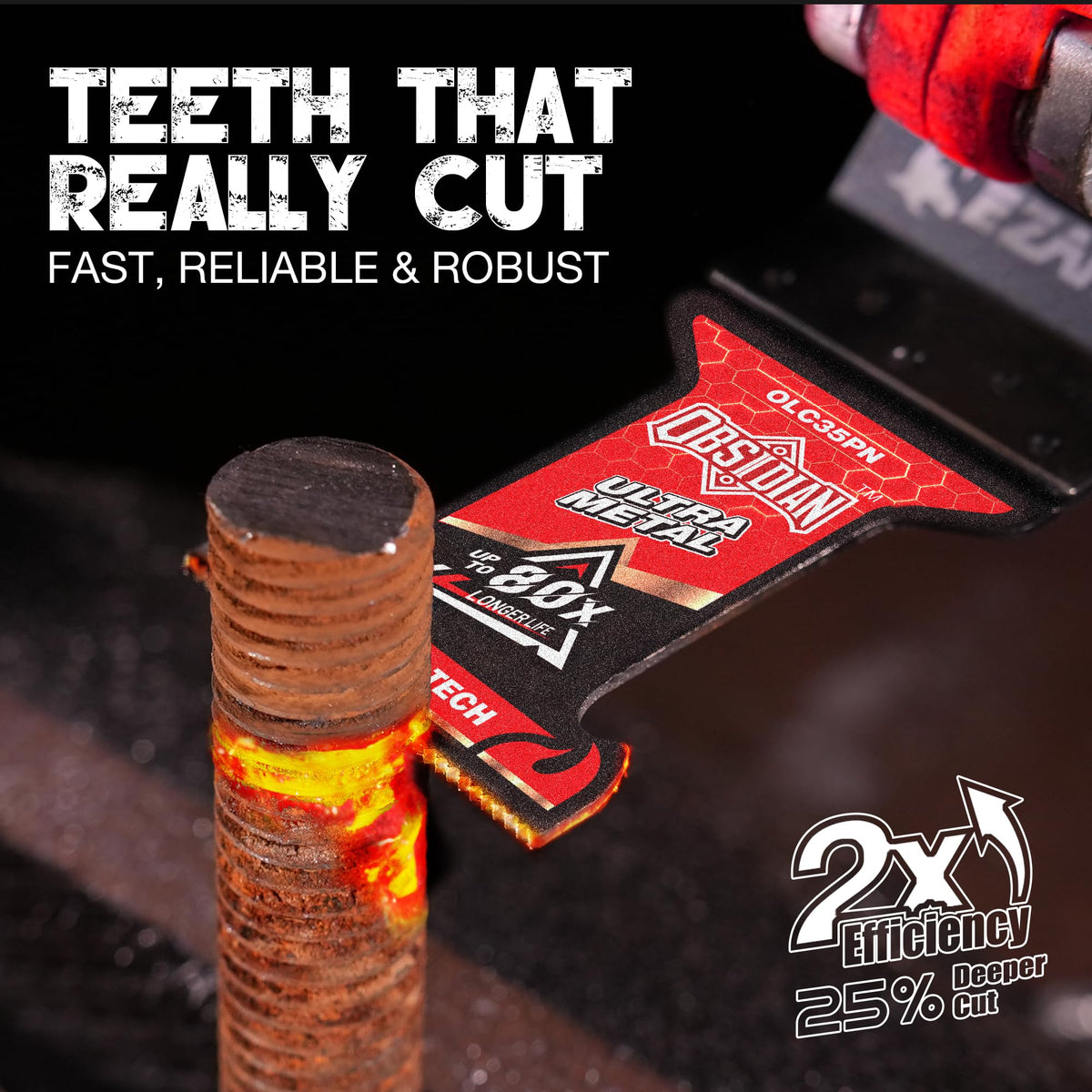 EZARC Obsidian carbide blade with universal fit for many oscillating tools.