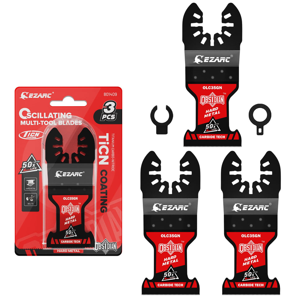 EZARC Obsidian carbide oscillating blade 3-pack ready for hard metal cuts