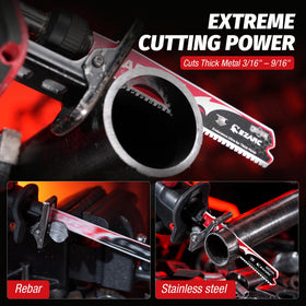 EZARC Obsidian Carbide blade shows TiAlN-coated edge for heat resistance.