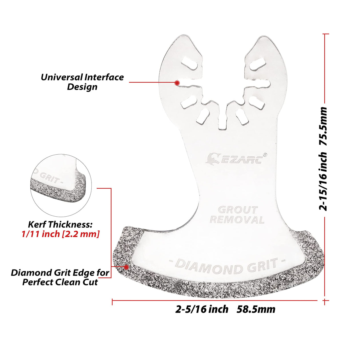 EZARC diamond blade delivers a 0.09-inch kerf for clean tile cuts