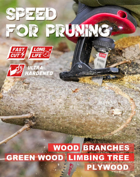 EZARC blade handles wet wood and pruning tasks with ease.