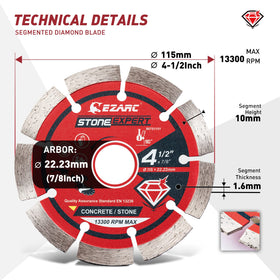 EZARC segmented blade for masonry cutting with reliable performance.