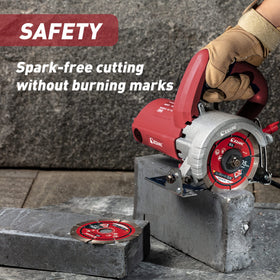 EZARC blade supports dry and wet cutting for versatility.