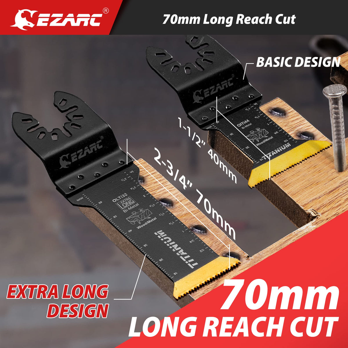 EZARC blade length 2-3/4 inch enables deep cuts with steady power transfer