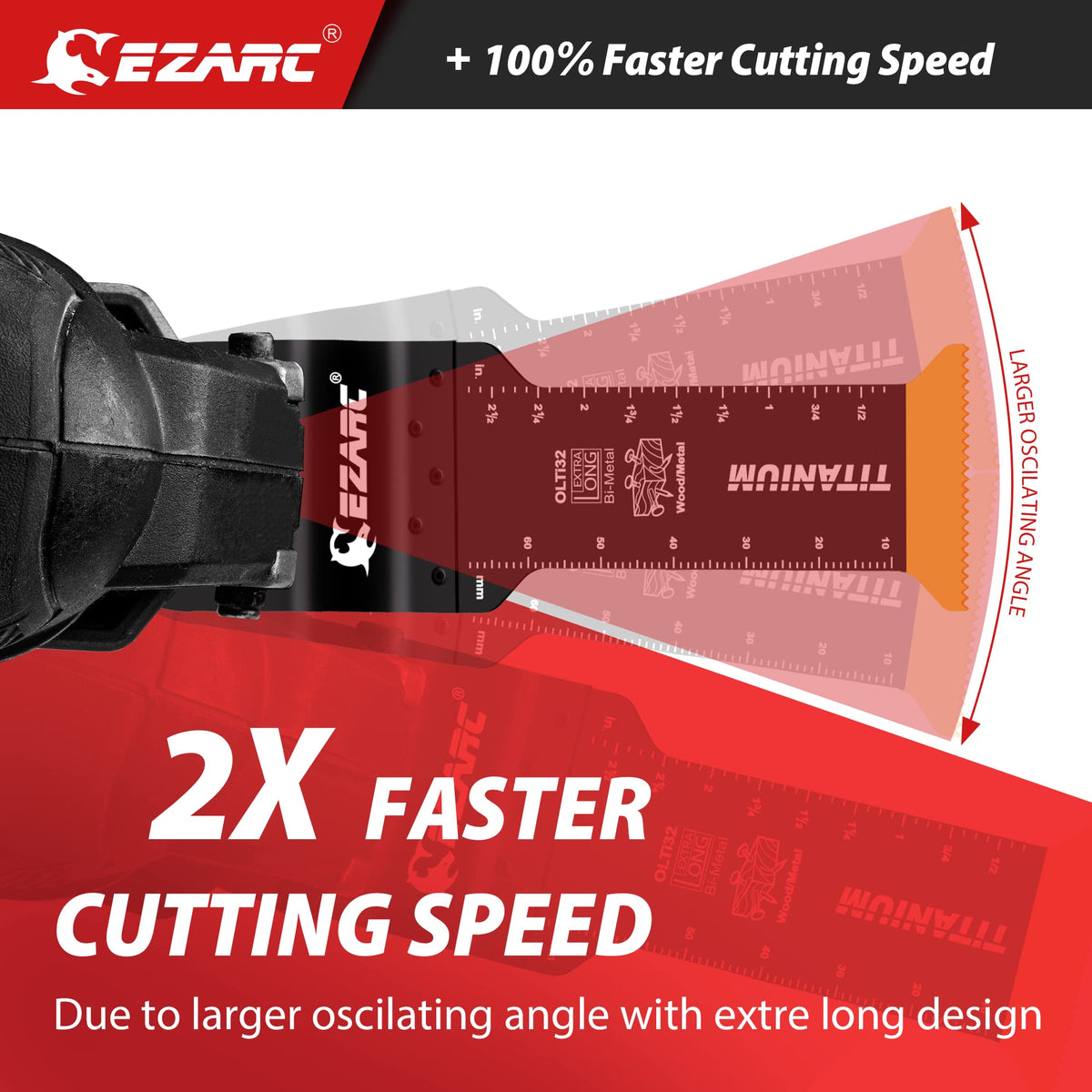 EZARC titanium-coated teeth resist heat and wear for longer blade life
