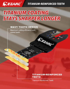 EZARC titanium coating image emphasizes heat resistance and long blade life.