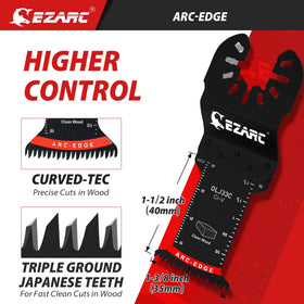 EZARC triple-ground Japanese teeth blade delivers clean surfaces.