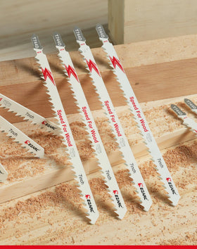 EzARC T-shank-compatible blades fit most jigsaws securely.