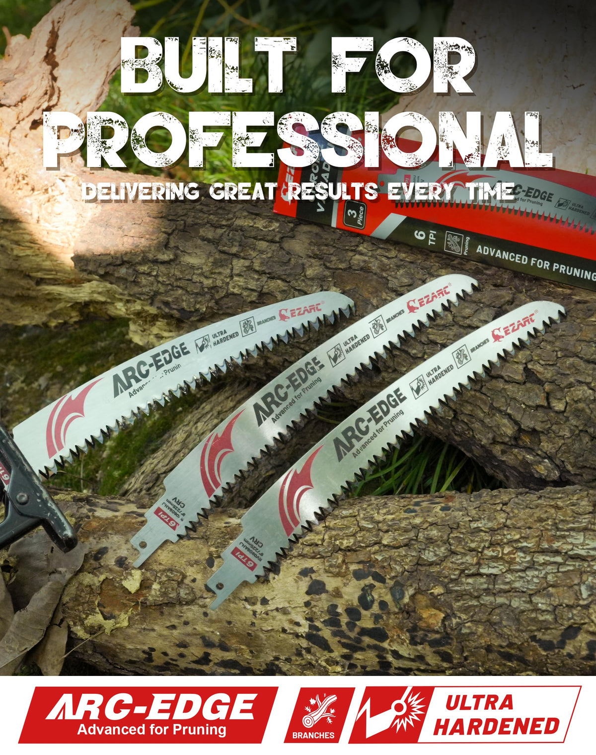 EZARC wet and dry wood cutting versatility in action on mixed timber.