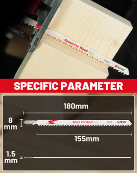 EzARC wood beams and planks cutting blade for construction projects.