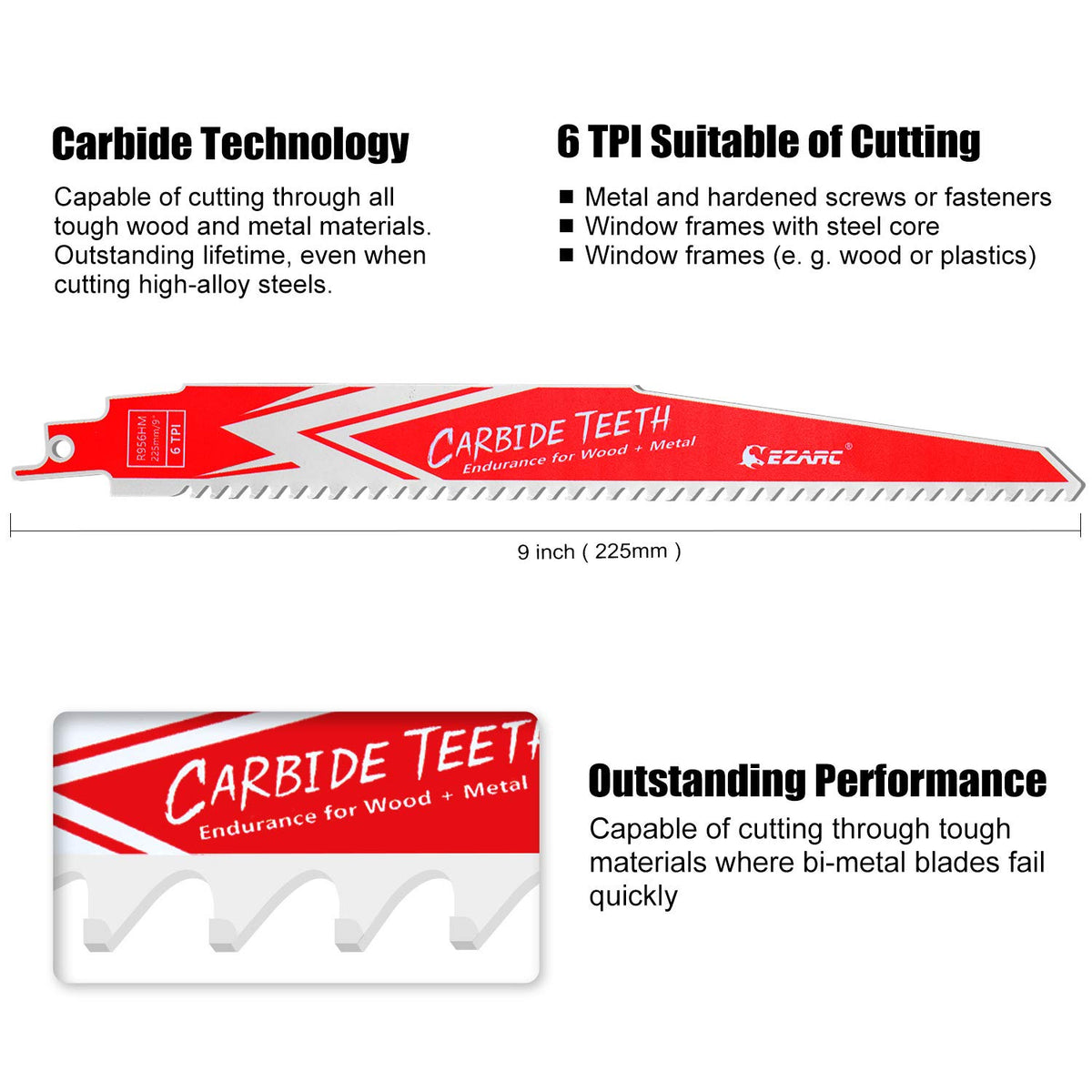 EZARC blade slicing metal reliably for tough jobs