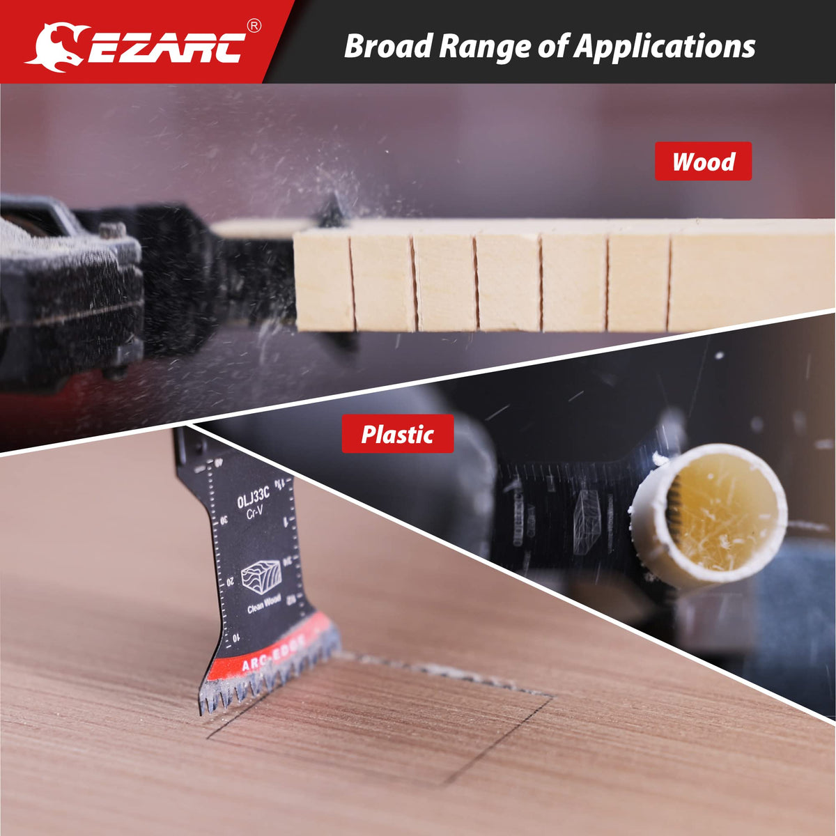 EZARC wood and plastic cutting blade for versatile projects.