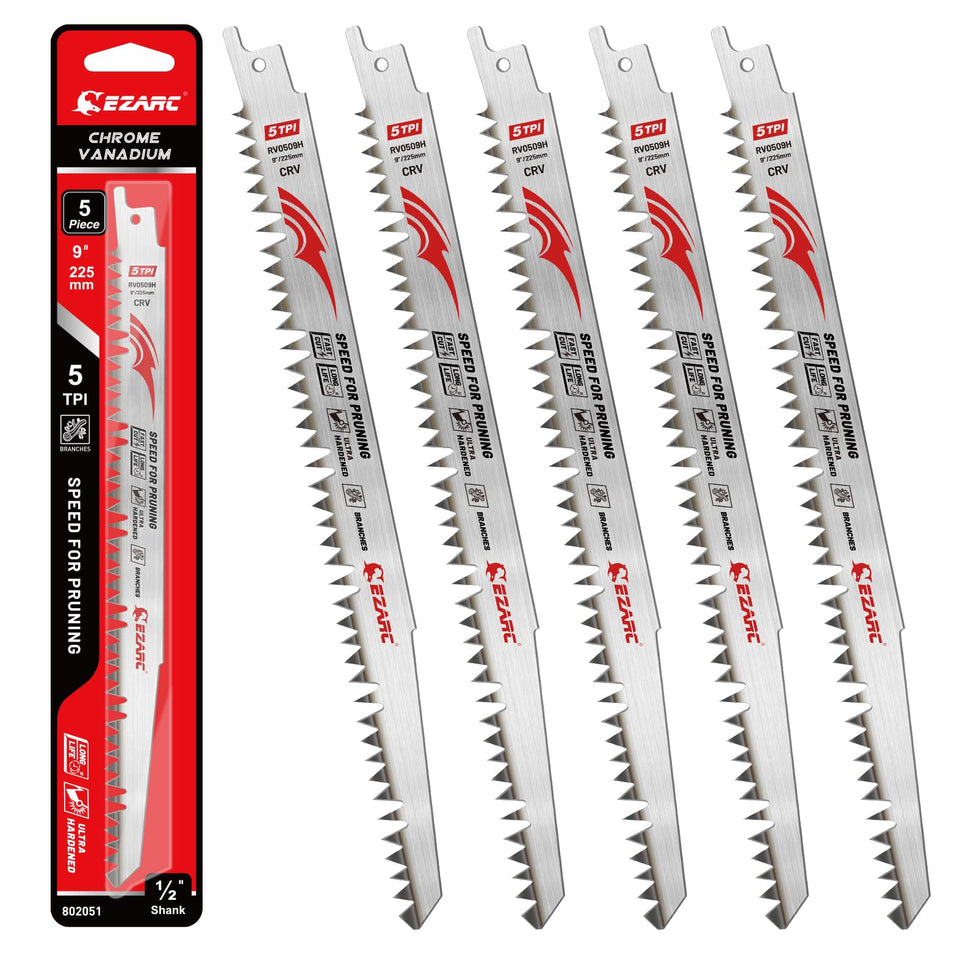 EZARC wood pruning blade 9-inch cleans through branches for efficient yard work.