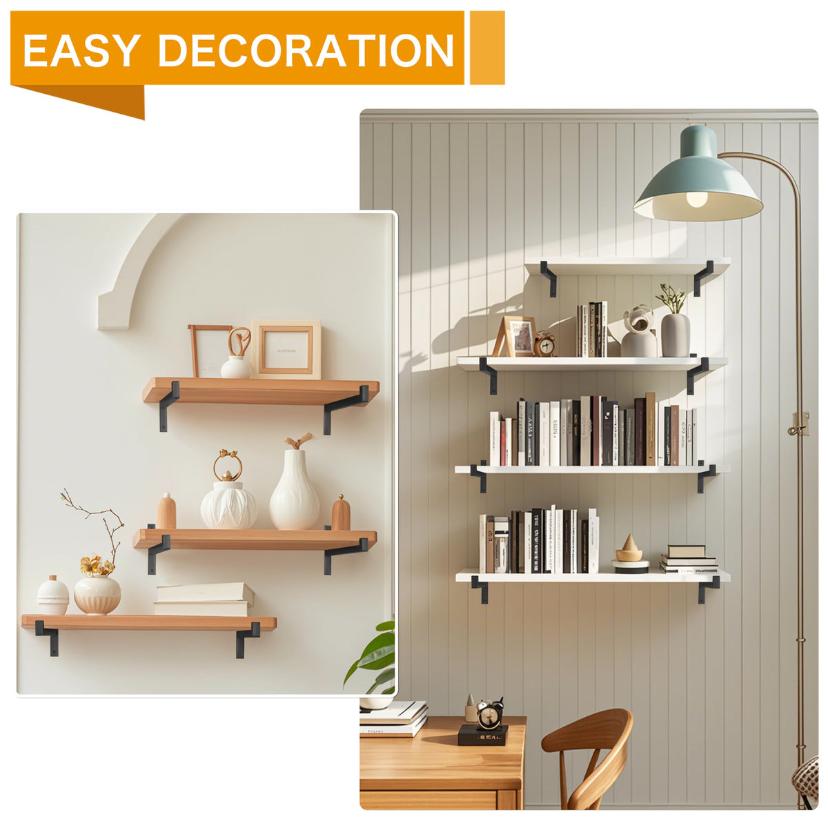 EZYDECOR wide-application view illustrating versatile shelving use