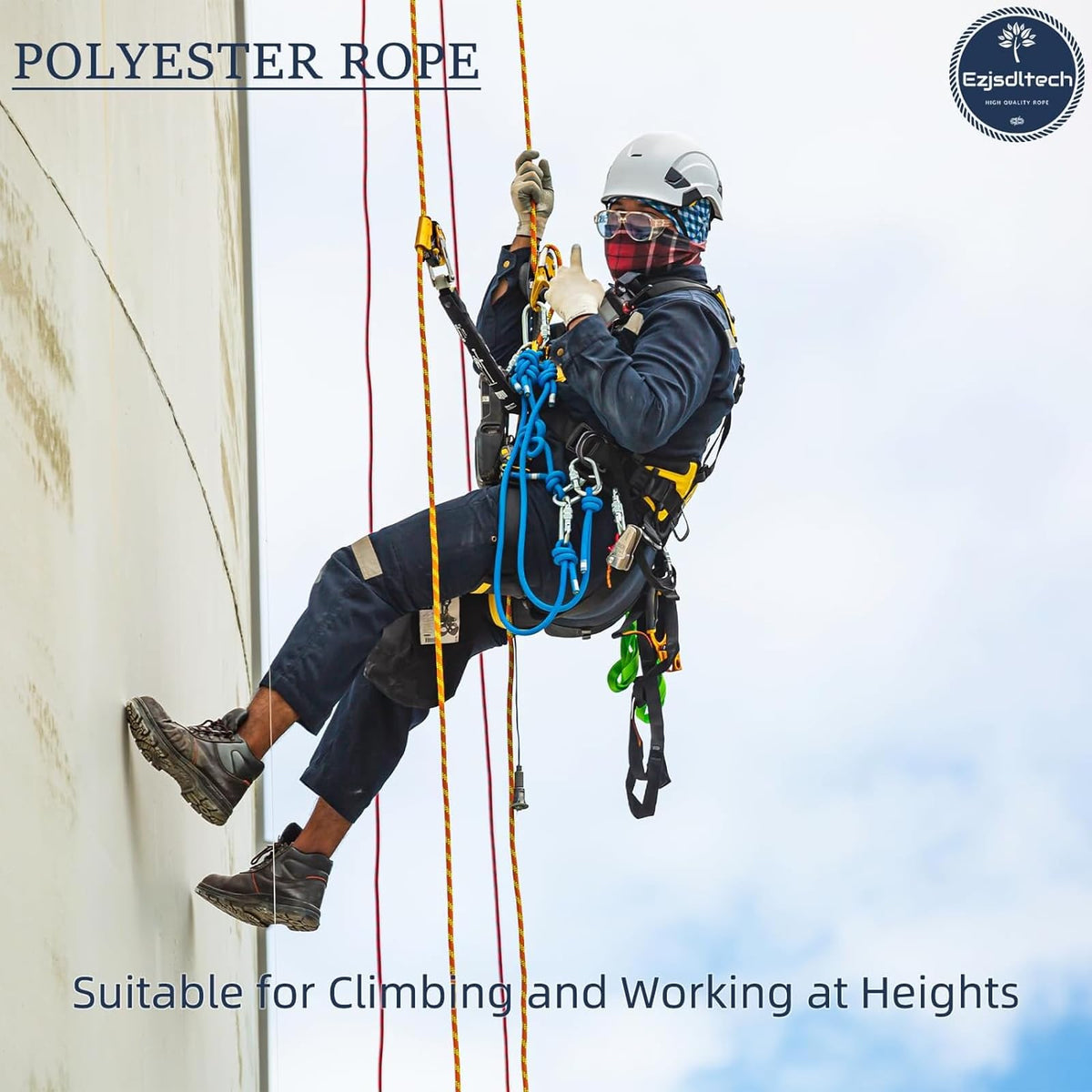 Ezjsdltech 1/2in rope core 48 strands enhances strength for tough tasks.
