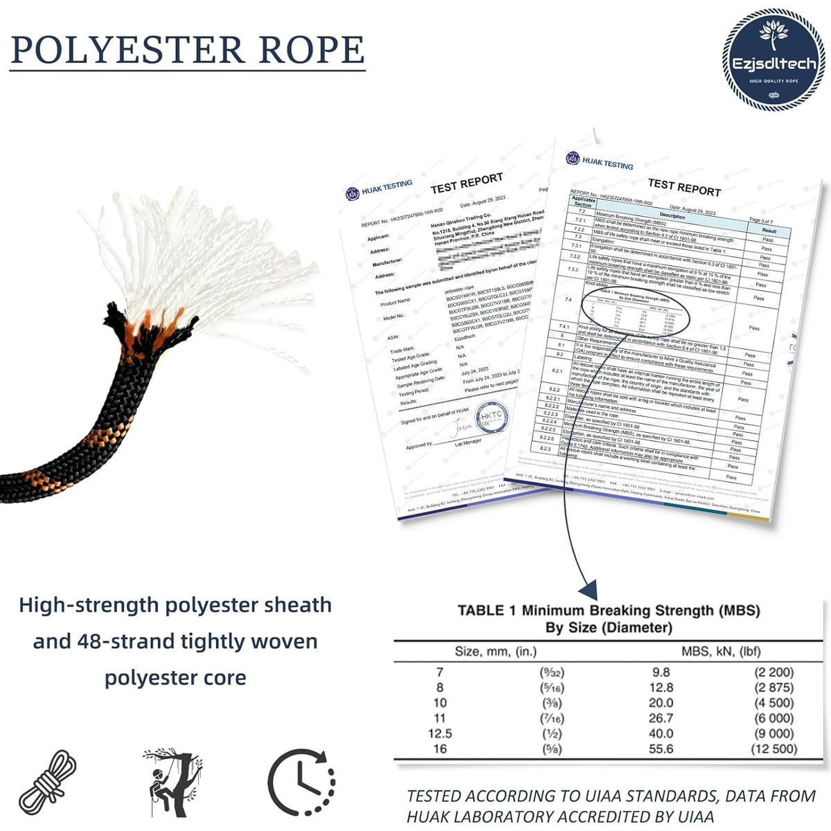 Ezjsdltech rope weather resistant design withstands outdoor conditions.