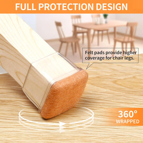Ezprotekt 360 wrapped felt bottom protects floors with less wear and noise.