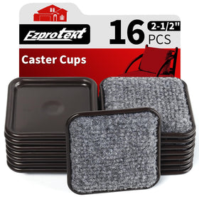 Ezprotekt caster cup square 63mm brown protects hardwood from scratches.