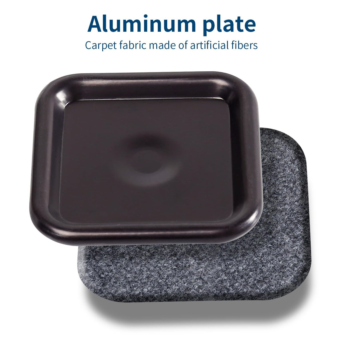 Ezprotekt caster cups under-leg usage demonstrates stable, non-slip placement.