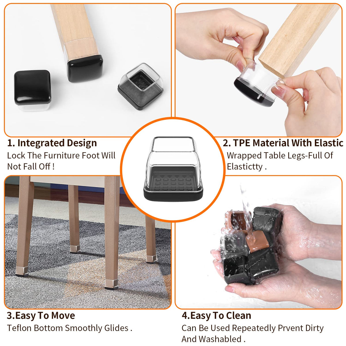 Dining chair on carpet using Ezprotekt to protect floors from scuffs