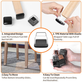 Dining chair on carpet using Ezprotekt to protect floors from scuffs