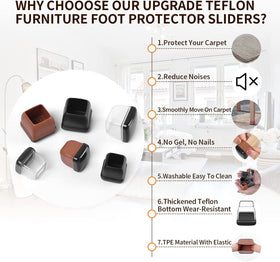 Sliders fit a range of furniture legs, including dining chairs and coffee tables