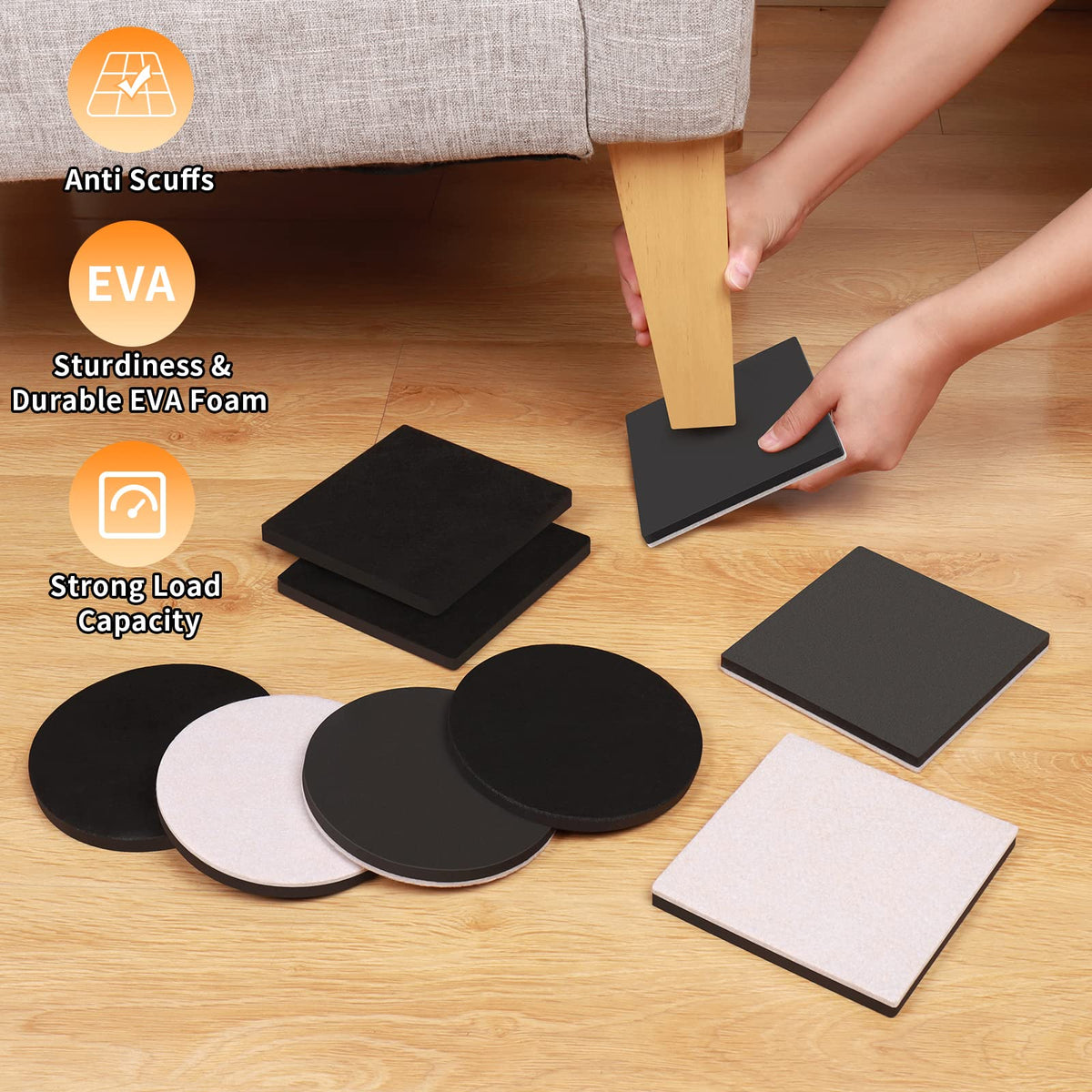 Ezprotekt durable EVA foam and felt provide smooth, scratch-free gliding.