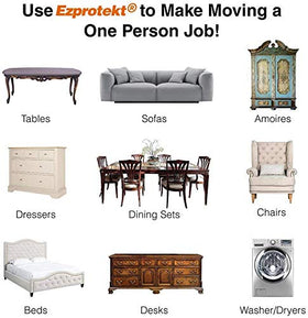 Ezprotekt fits-most-furniture sliders suit beds, sofas, and shelves on carpet.