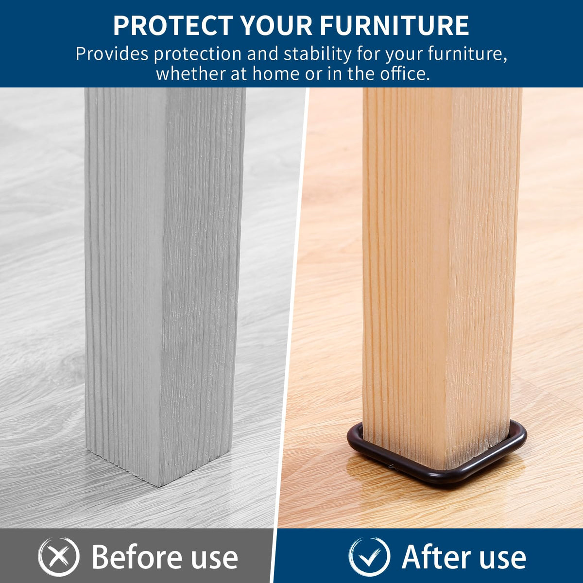 Ezprotekt furniture coasters brown gray protect floors from furniture dents.