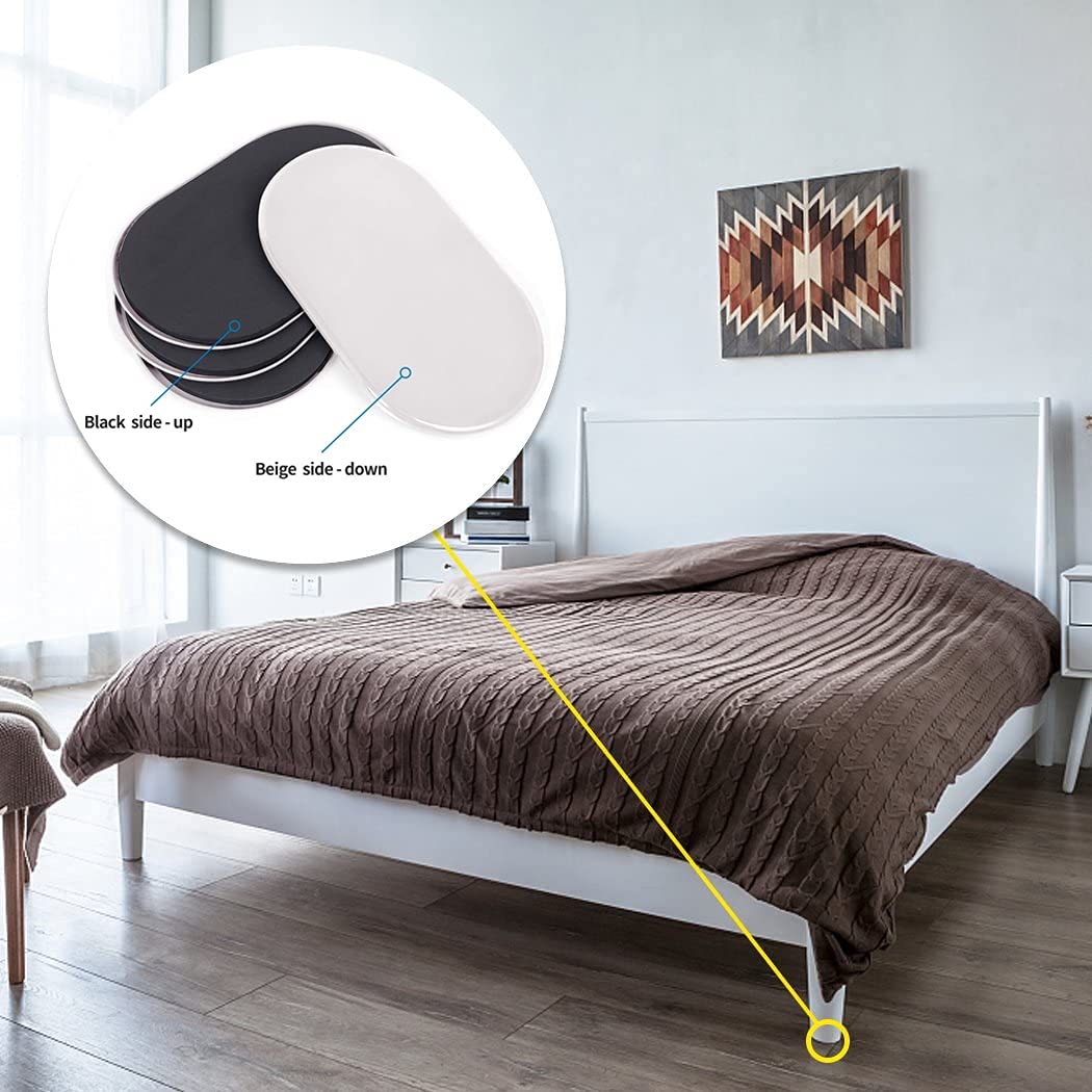 Ezprotekt beige slider positioned under a sofa for easy repositioning