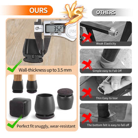 Ezprotekt prevents scratches with felt-bottom design on hardwood, tile, and linoleum.
