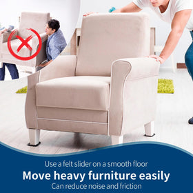 Ezprotekt non-slip base cups keep heavy furniture steady.