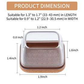 Ezprotekt rectangle chair leg caps with felt bottom preventing slips