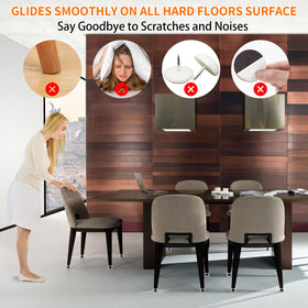 Ezprotekt on a dining chair leg demonstrates universal fit for various furniture