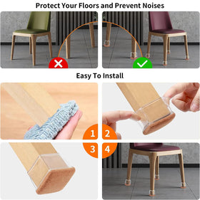 Ezprotekt reusable and washable chair leg cups for easy maintenance.