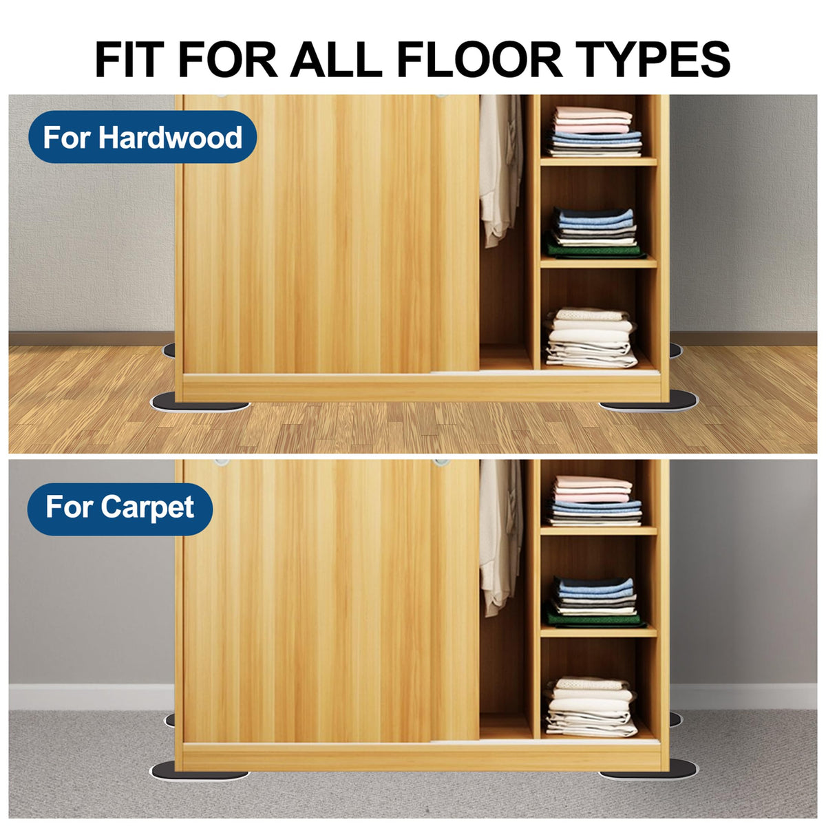 Ezprotekt slider gliding across carpet for simple rearrangement