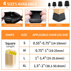 Ezprotekt square chair glides fit rug and protect carpets from scuffs
