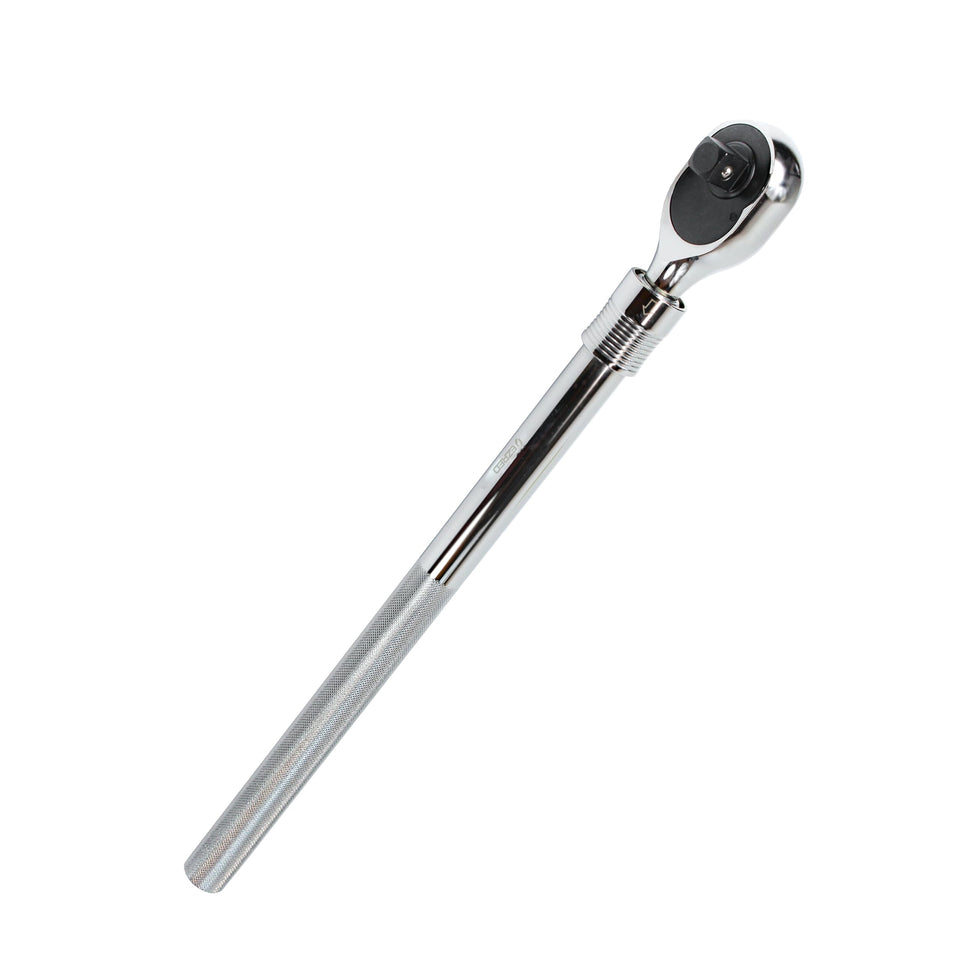 EZRED 3/4-inch extendable ratchet in extended position for hard-to-reach bolts.