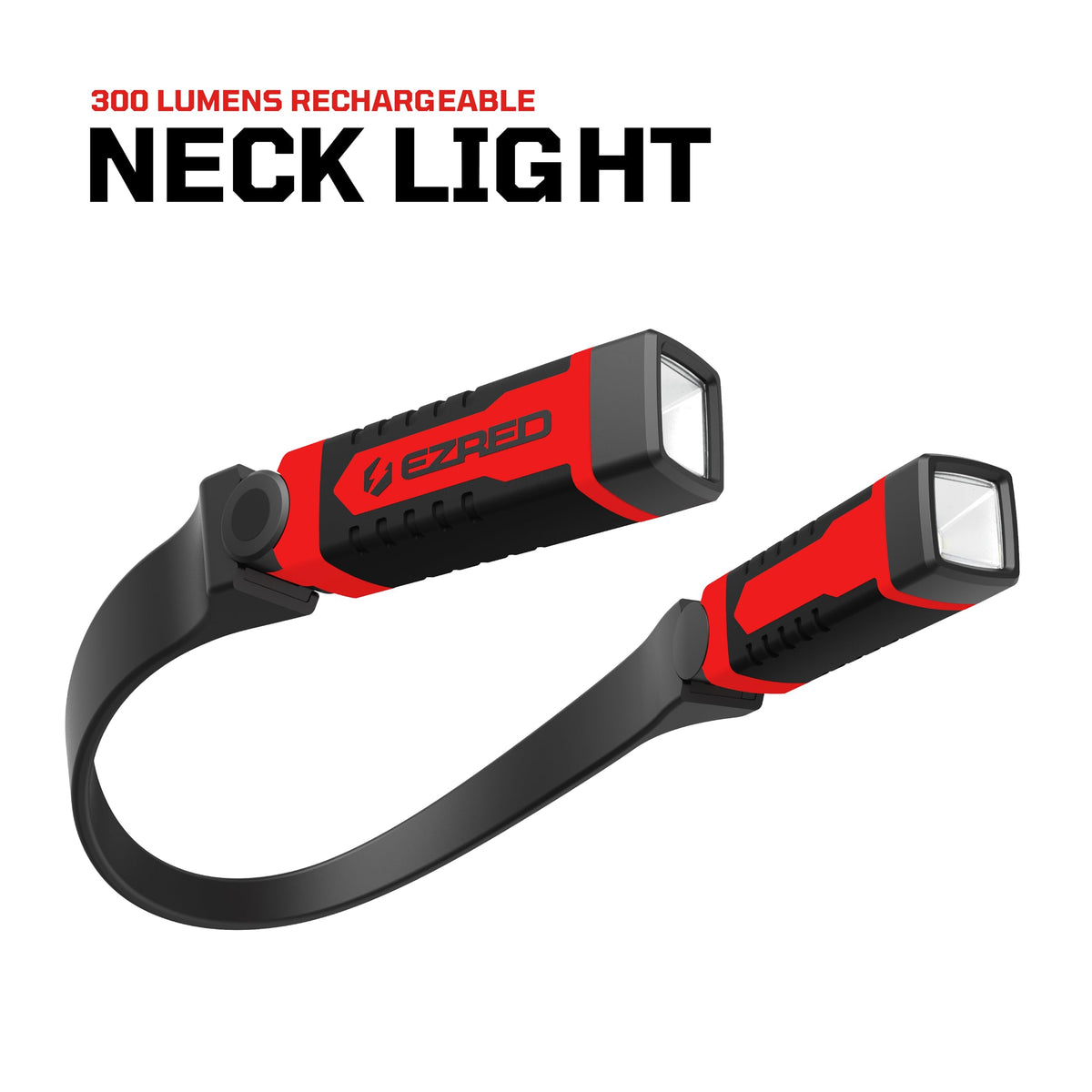 EZRED ANYWEAR dual-beam heads provide independent 90-degree adjustments for versatile lighting.