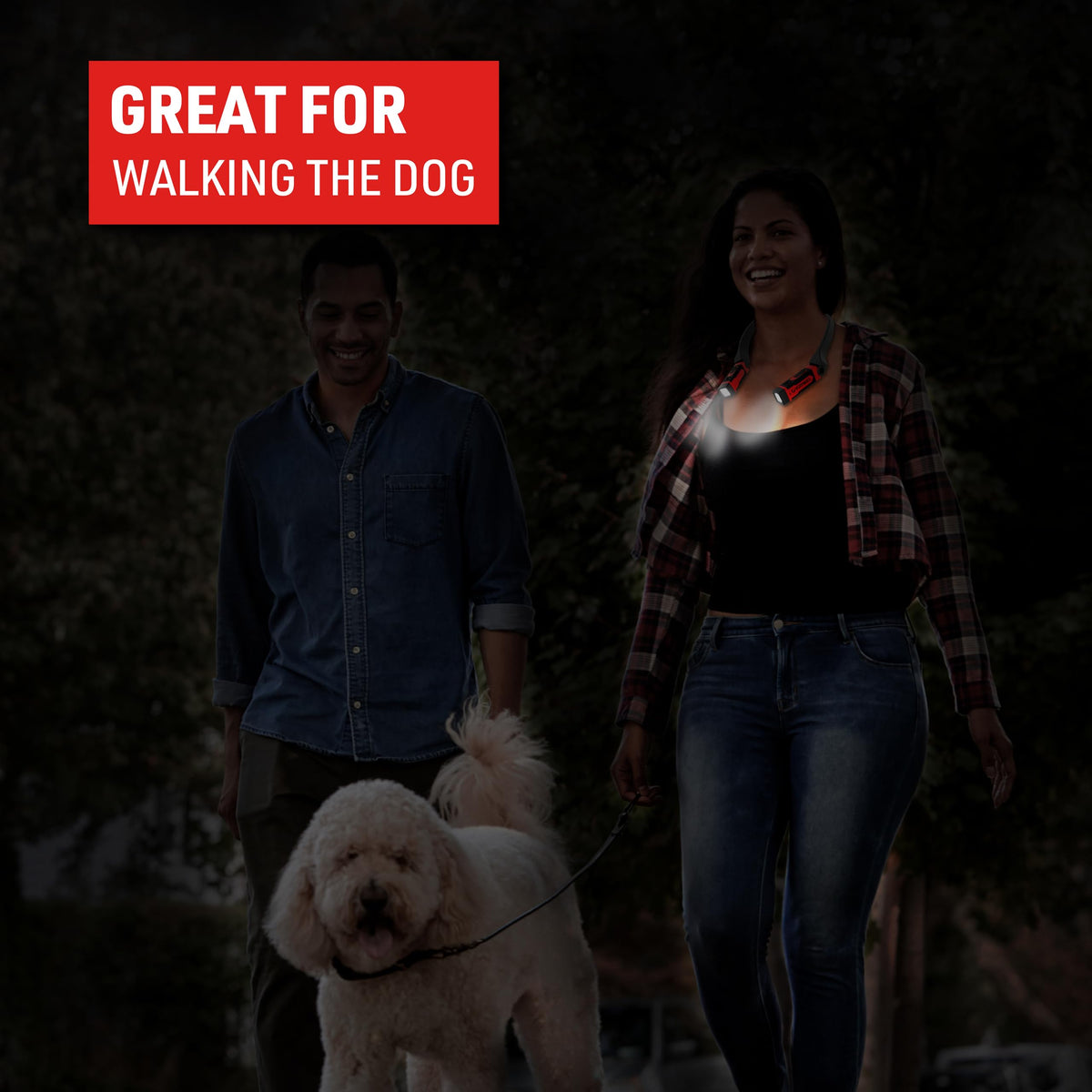 EZRED ANYWEAR neck light delivers lightweight comfort without forehead sweat marks.