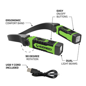 EZRED Anywear Neck Light charges via USB with long runtime