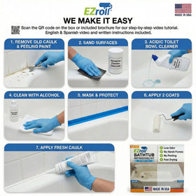 EZroll made-in-USA tub refinishing kit for reliable home updates.