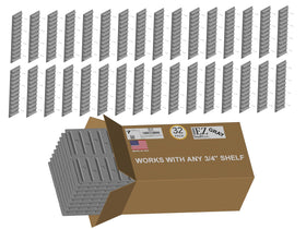 EZStudRack 32-pack gray brackets ready for multi-shelf installations