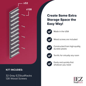 EZStudRack notched drywall option for recessed wall storage