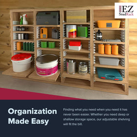 EZStudRack USA-made brackets reinforcing home organization projects