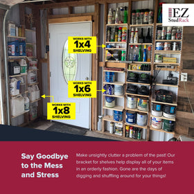EZStudRack wall-mounted brackets with screws included for quick mounting